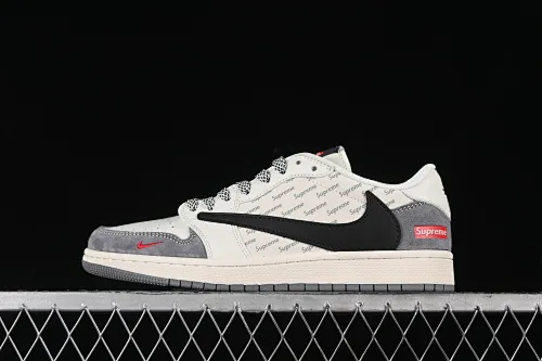 All categories Air Jordan Jordan series basketball shoes Air Jordan 1 Low High-end customized low-top sneakers Travis Scott x Fragment Design x Air Jordan 1 Low OG SP AJ1 Joe 1 Supreme joint-black, white and gray low-top cultural casual sneakers XY2688-120